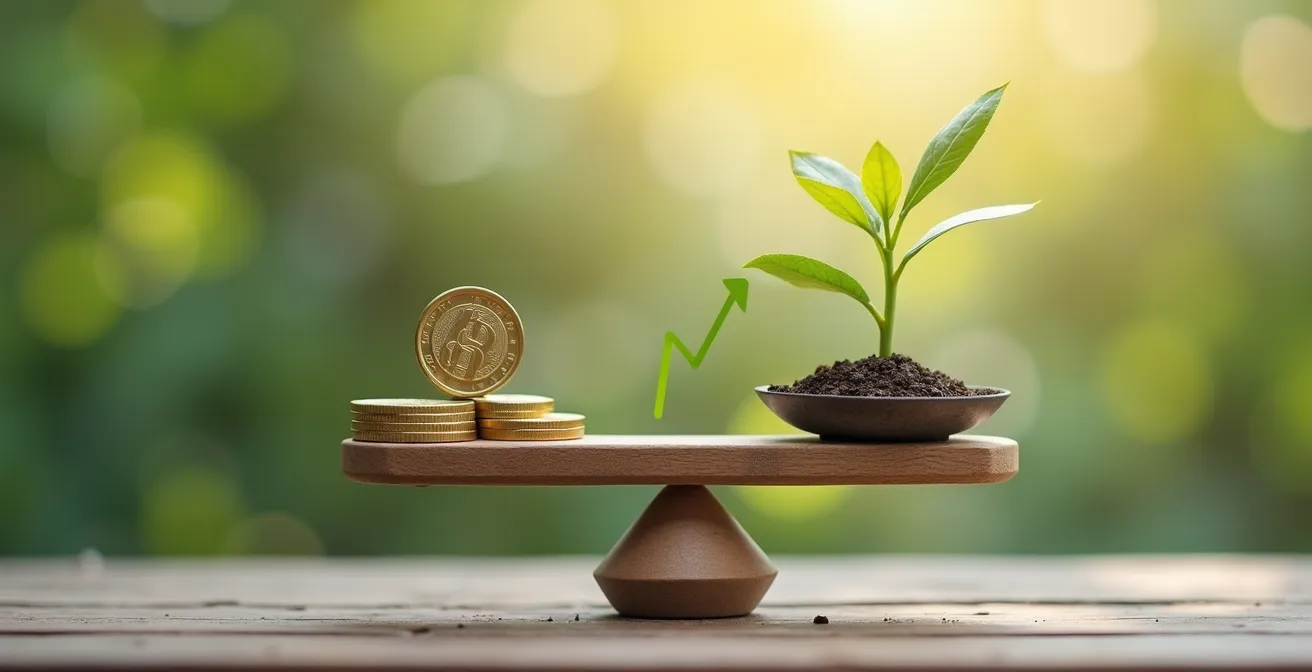 Photographie conceptuelle représentant les contrastes entre sécurité et croissance dans un cadre d'investissement